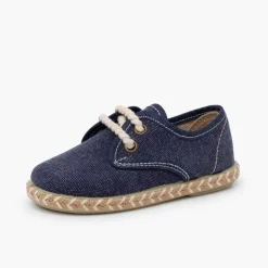 Menino Pisamonas Blucher Crianca Lona Sola Juta Bicolor