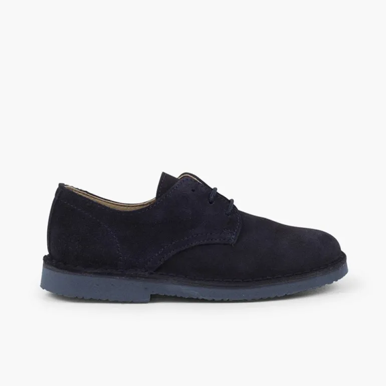 Menino Pisamonas Bluchers Camurca Lisos Sapatos De Festa Menino