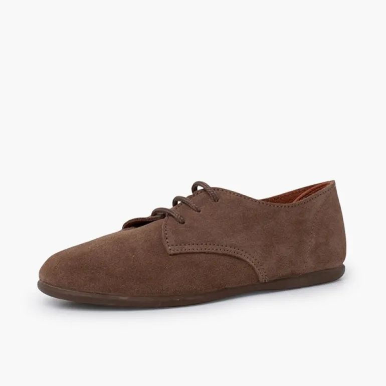 Menina Pisamonas Bluchers Crianca Camurca Atacadores