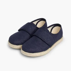 Menino Pisamonas Bluchers Linho Fecho Tiras Aderentes