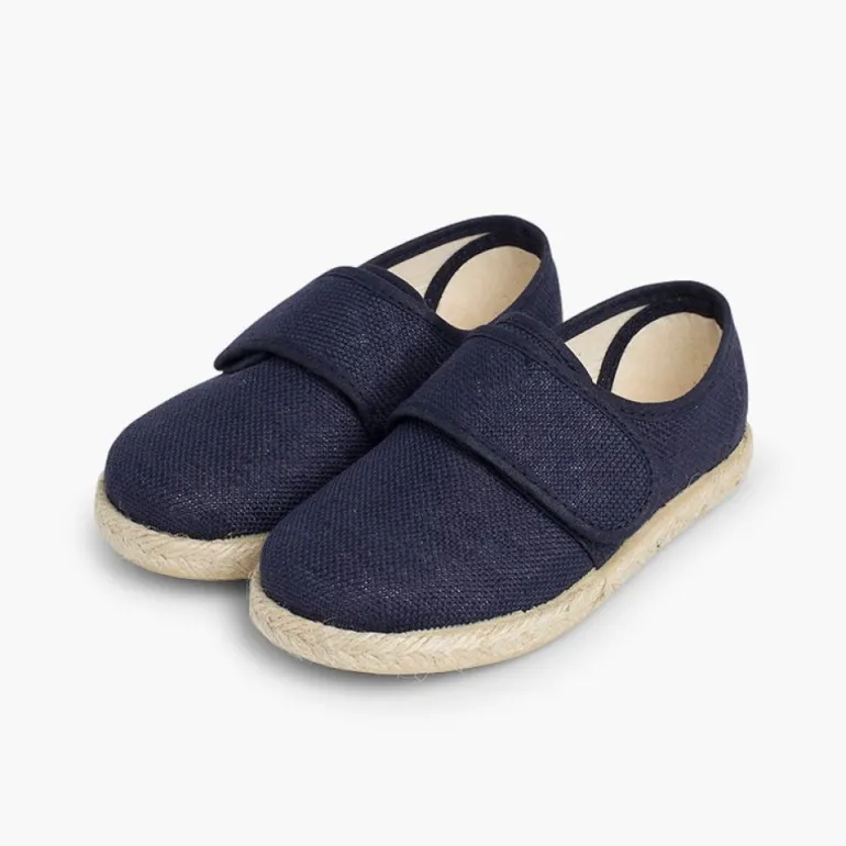 Menino Pisamonas Bluchers Linho Fecho Tiras Aderentes