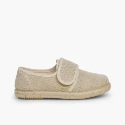 Menino Pisamonas Bluchers Linho Fecho Tiras Aderentes