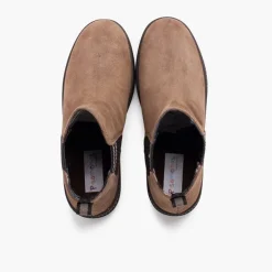 Menina Pisamonas Bota Camurca Elastico Lateral Meia Riscas