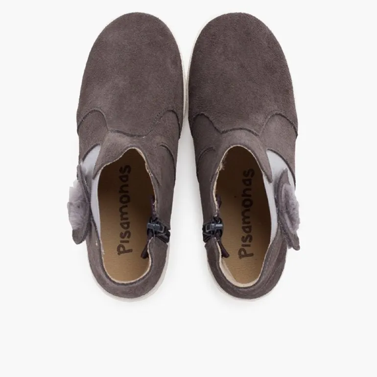 Menina Pisamonas Bota Elastico Lateral Coracao Pelinho
