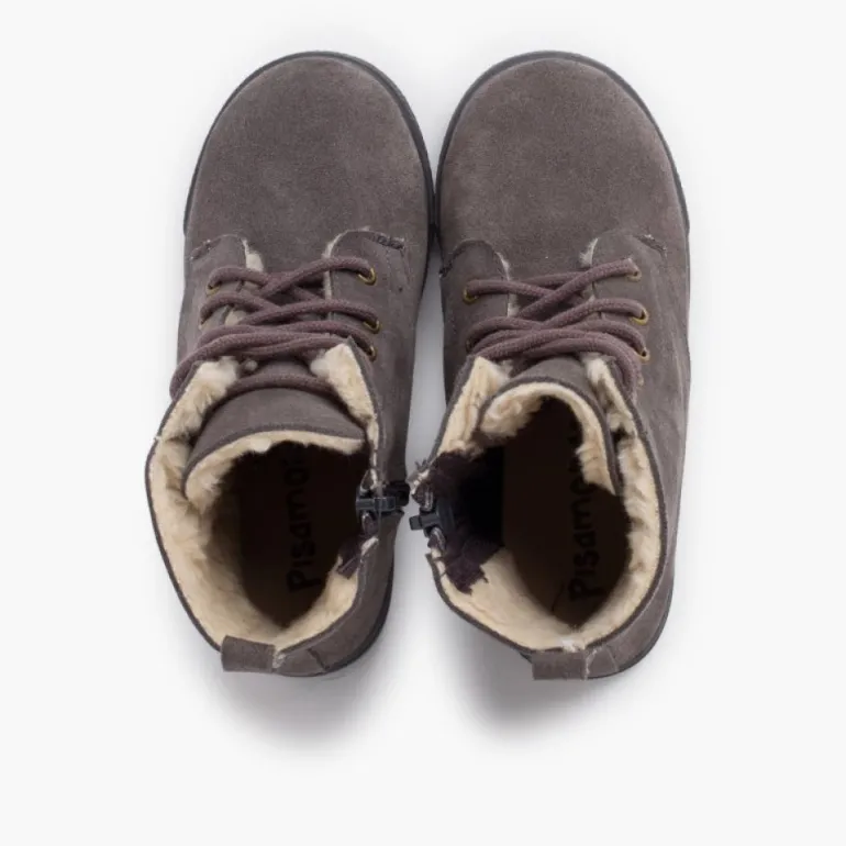 Menino Pisamonas Bota Pelo Atacadores Fecho-Eclair Lateral
