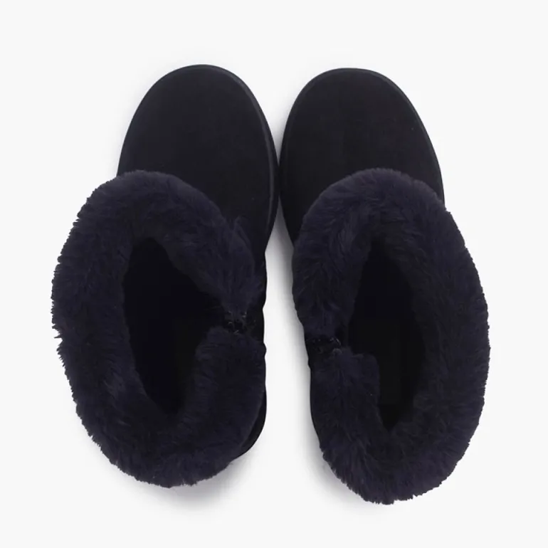 Menina Pisamonas Botas Acolchoadas Rebordo Pelinho