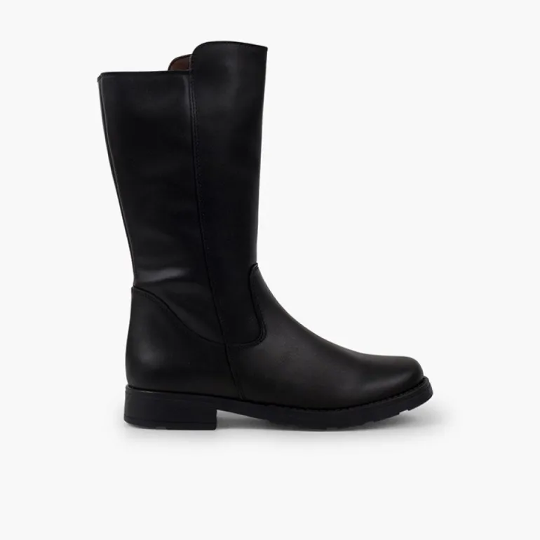 Menina Pisamonas Botas Altas Pele Menina E Mulher Cano Largo