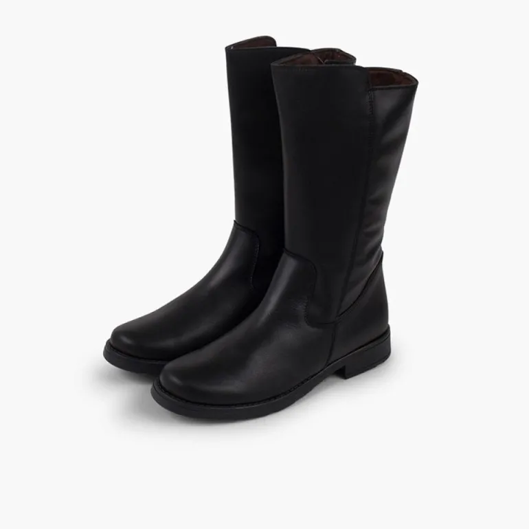 Menina Pisamonas Botas Altas Pele Menina E Mulher Cano Largo