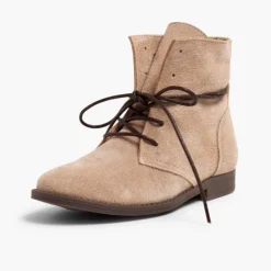 Menina Pisamonas Botas Camurca Atacadores Encerados