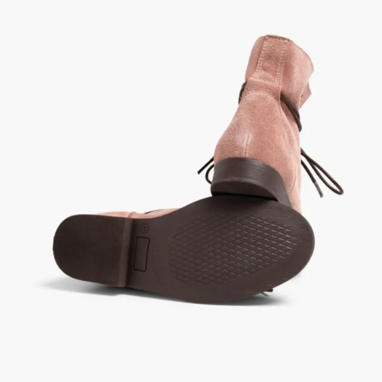 Menina Pisamonas Botas Camurca Atacadores Encerados