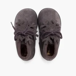 Menino Pisamonas Botas Camurca Atacadores Adorno Floco