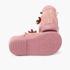 Menino Pisamonas Botas Camurca Atacadores Adorno Floco