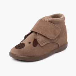Menina Pisamonas Botas Camurca Cachorro Fecho Aderente