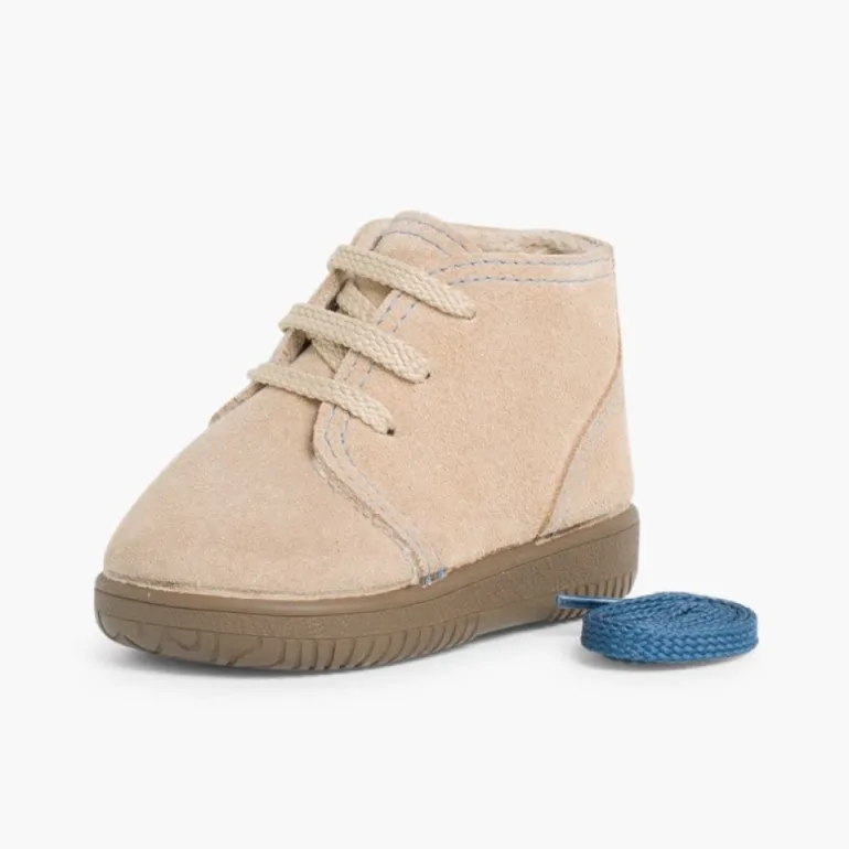 Menina Pisamonas Botas Camurca Criancas Atacadores Intercambiaveis