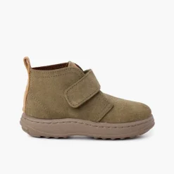 Menino Pisamonas Botas Camurca Criancas Sola Sport Tira Aderente
