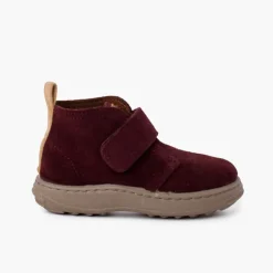 Menino Pisamonas Botas Camurca Criancas Sola Sport Tira Aderente
