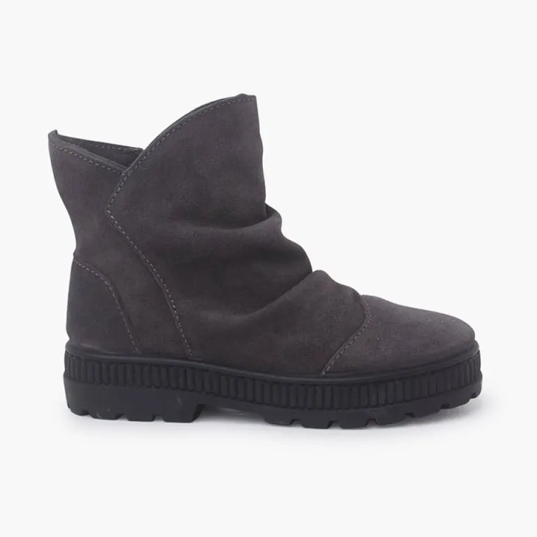Menina Pisamonas Botas Camurca Efeito Enrugado