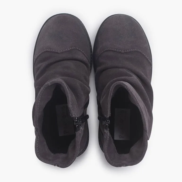 Menina Pisamonas Botas Camurca Efeito Enrugado