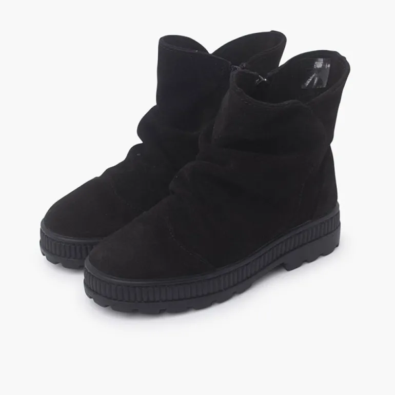 Menina Pisamonas Botas Camurca Efeito Enrugado