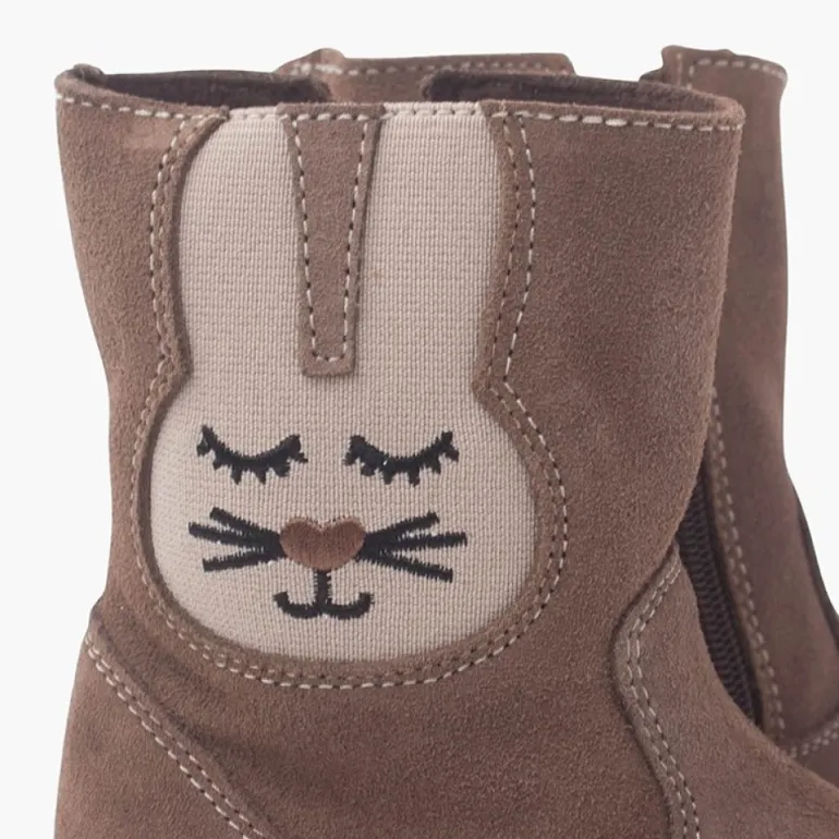 Menina Pisamonas Botas Camurca Elastico Coelho