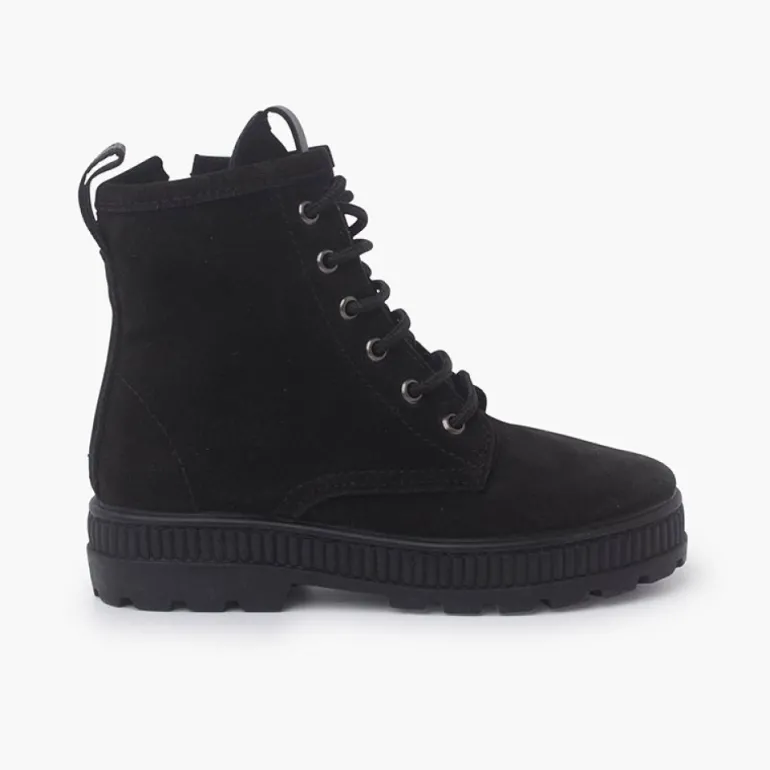Menina Pisamonas Botas Camurca Estilo Militar Criancas