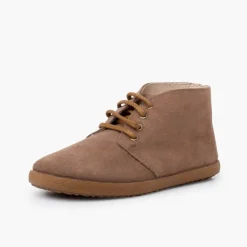 Menina Pisamonas Botas Camurca Estilo Safari Contraste