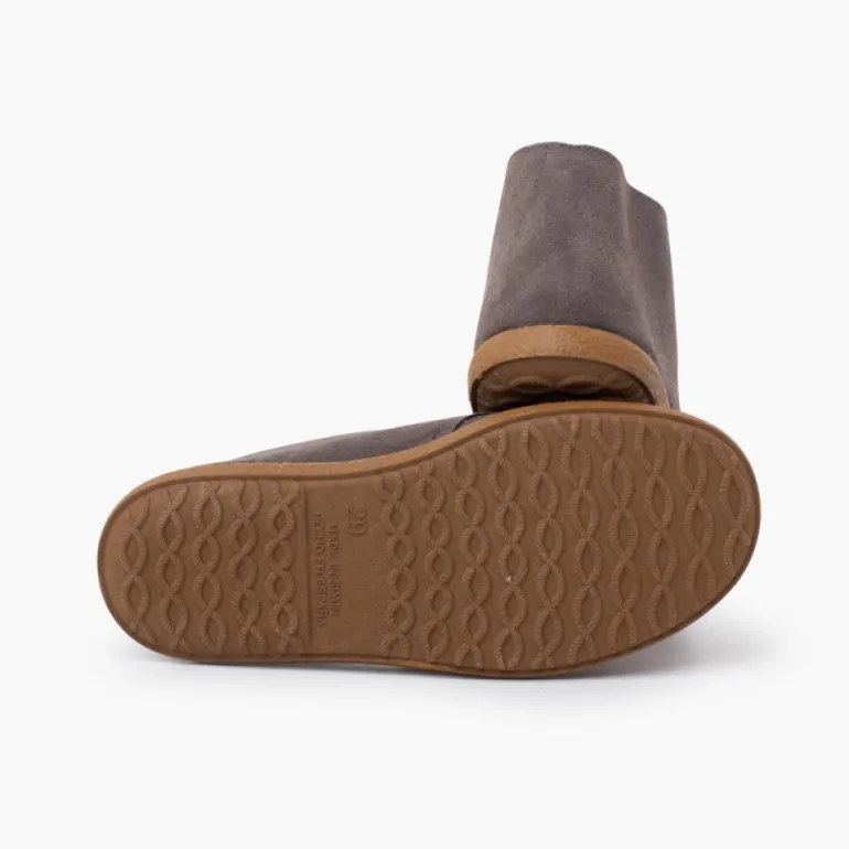 Menina Pisamonas Botas Camurca Estilo Safari Contraste