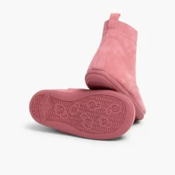 Menina Pisamonas Botas Camurca Fecho-Eclair Atacadores De Cetim