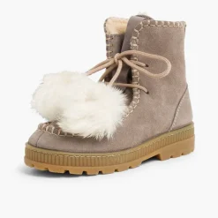 Menina Pisamonas Botas Com Pompons Camurca Menina