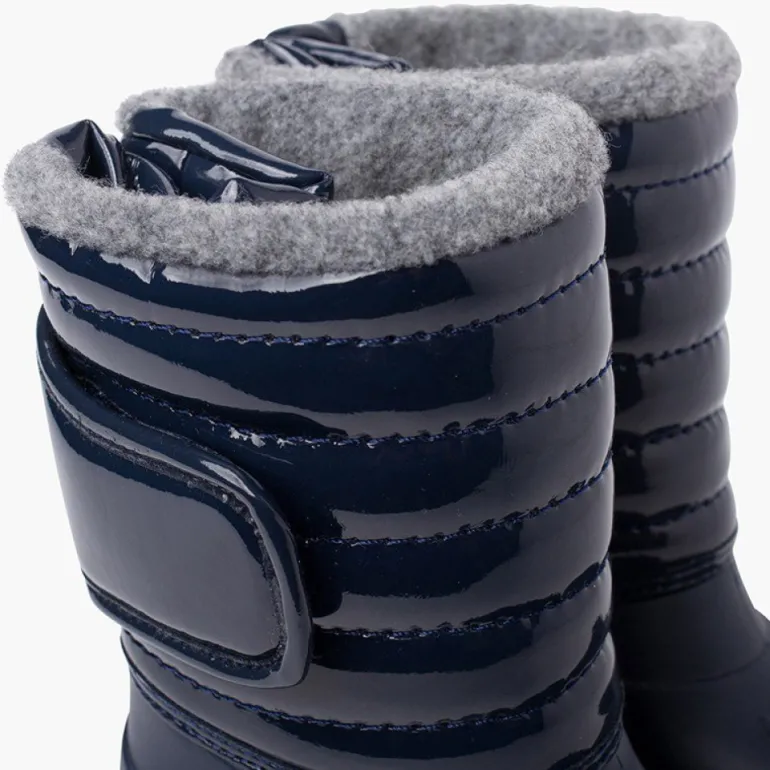 Menina Pisamonas Botas De Neve Verniz Forro Pelo Fecho Ajustavel