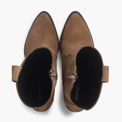 Menina Pisamonas Botas Estilo Country Camurca