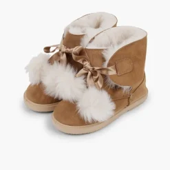 Menina Pisamonas Botas Estilo Esquimo Menina Com Pompons
