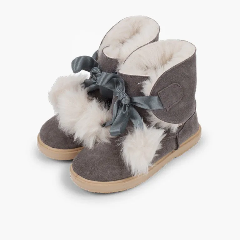 Menina Pisamonas Botas Estilo Esquimo Menina Com Pompons