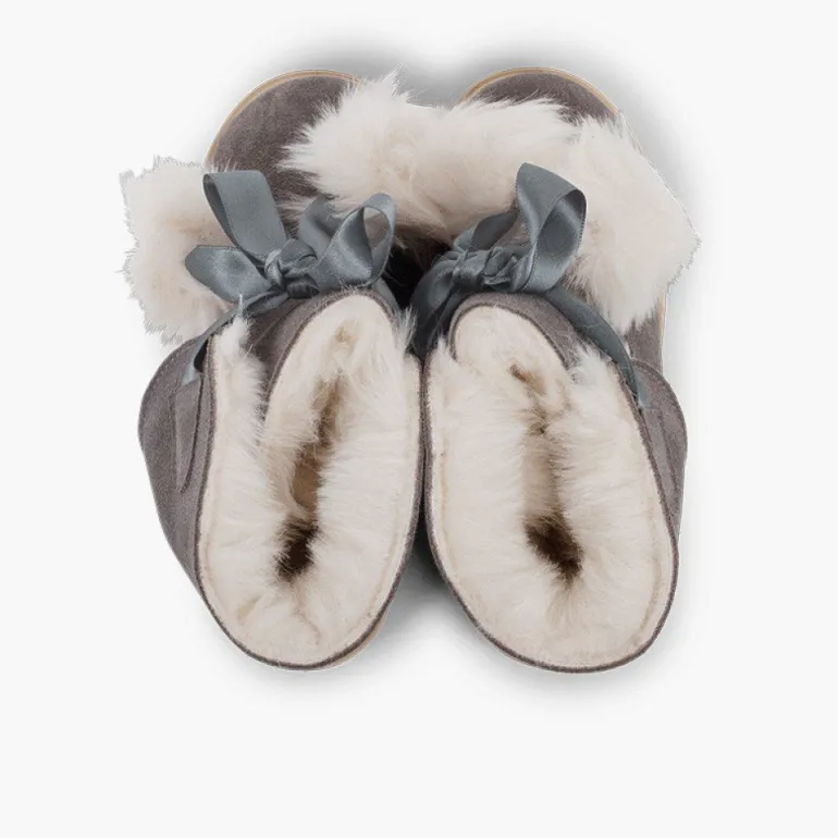 Menina Pisamonas Botas Estilo Esquimo Menina Com Pompons