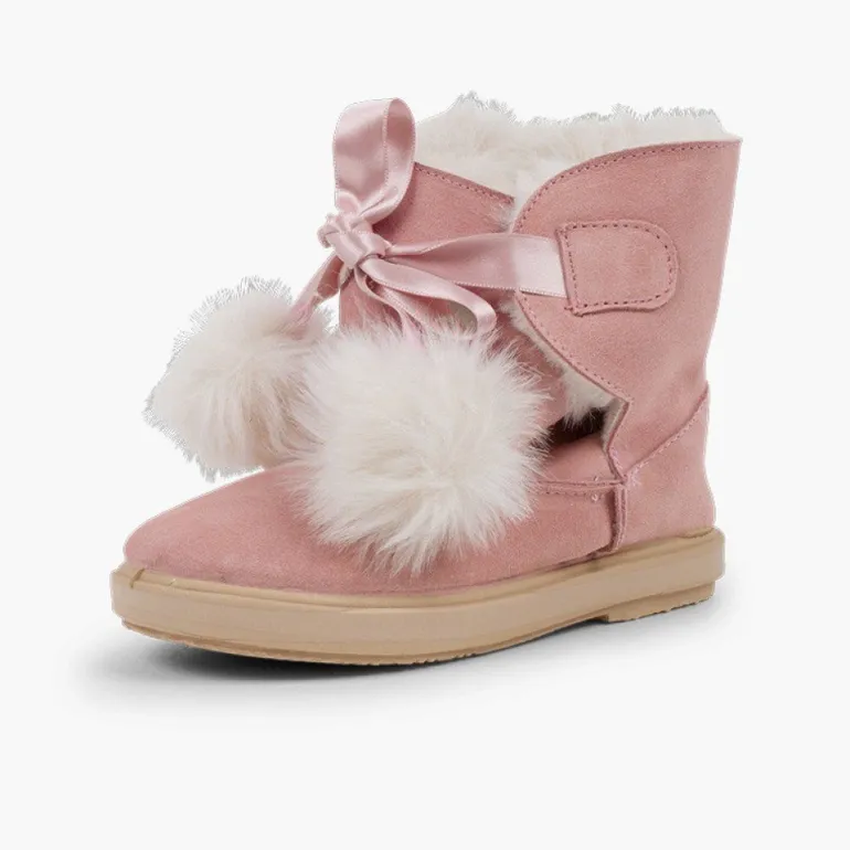 Menina Pisamonas Botas Estilo Esquimo Menina Com Pompons