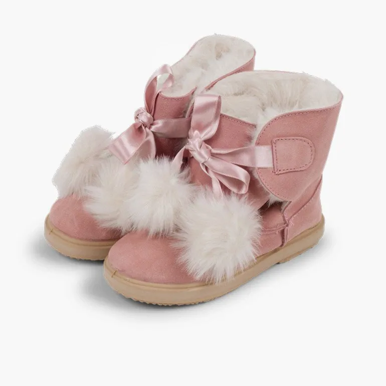Menina Pisamonas Botas Estilo Esquimo Menina Com Pompons