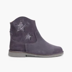 Menina Pisamonas Botas Estrelas Menina E Mulher Com Fecho-Eclair