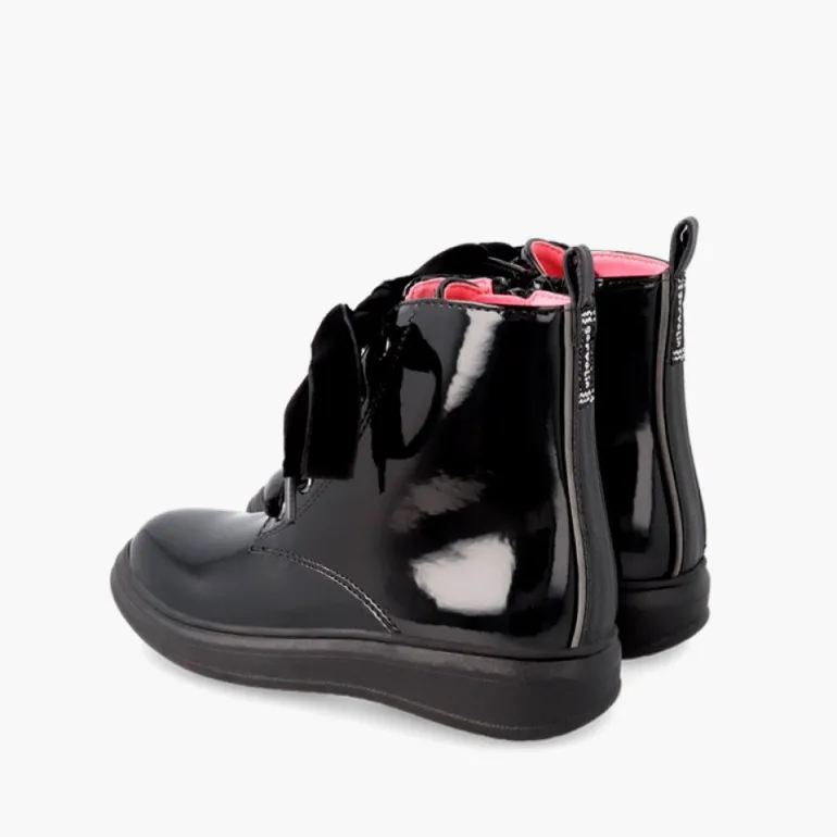 Menina Pisamonas Botas Fecho-Eclair Acabamento Verniz Garvalin