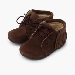Menina Pisamonas Botas Franjas Atacadores Primeiros Passos