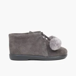 Menina Pisamonas Botas Infantis Com Pompons