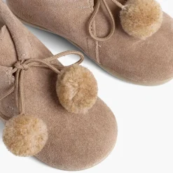 Menina Pisamonas Botas Infantis Com Pompons