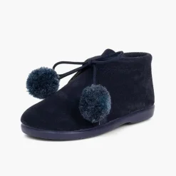 Menina Pisamonas Botas Infantis Com Pompons
