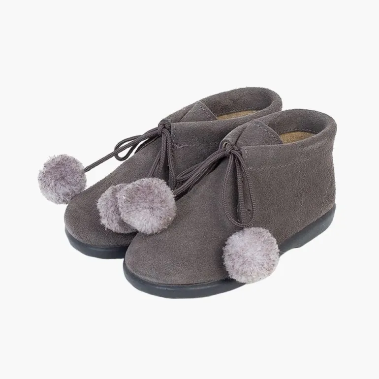 Menina Pisamonas Botas Infantis Com Pompons