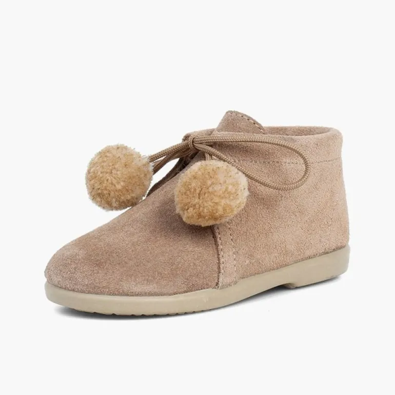 Menina Pisamonas Botas Infantis Com Pompons