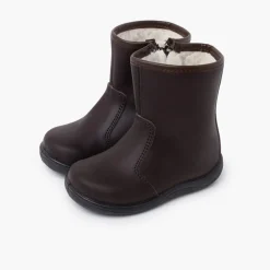 Menina Pisamonas Botas Lisas Pele Lavavel Criancas
