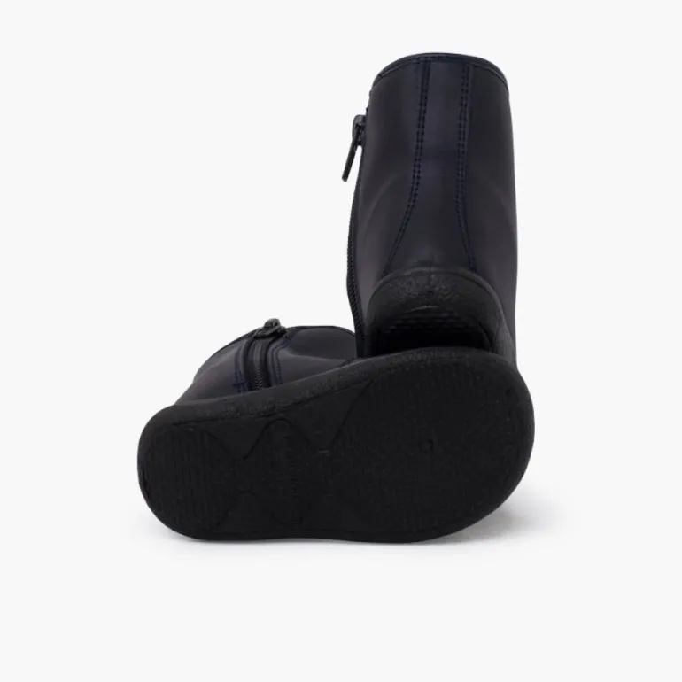 Menina Pisamonas Botas Lisas Pele Lavavel Criancas