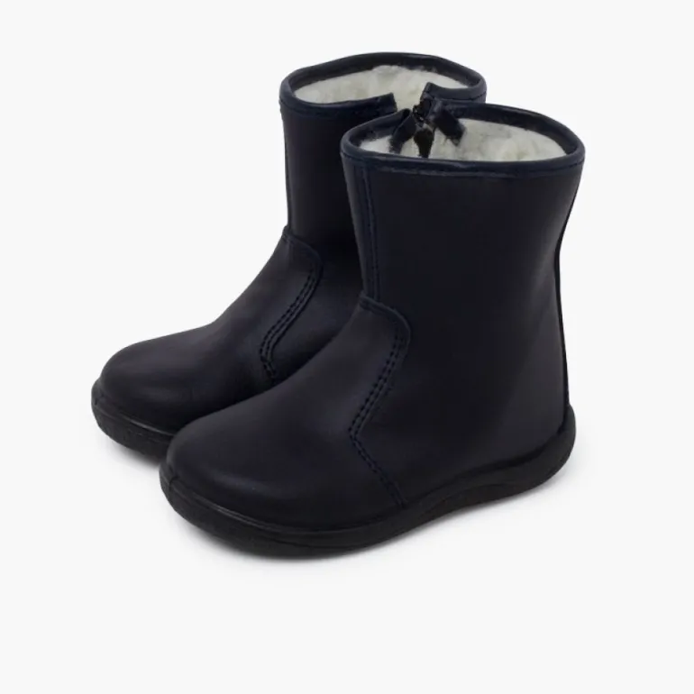 Menina Pisamonas Botas Lisas Pele Lavavel Criancas