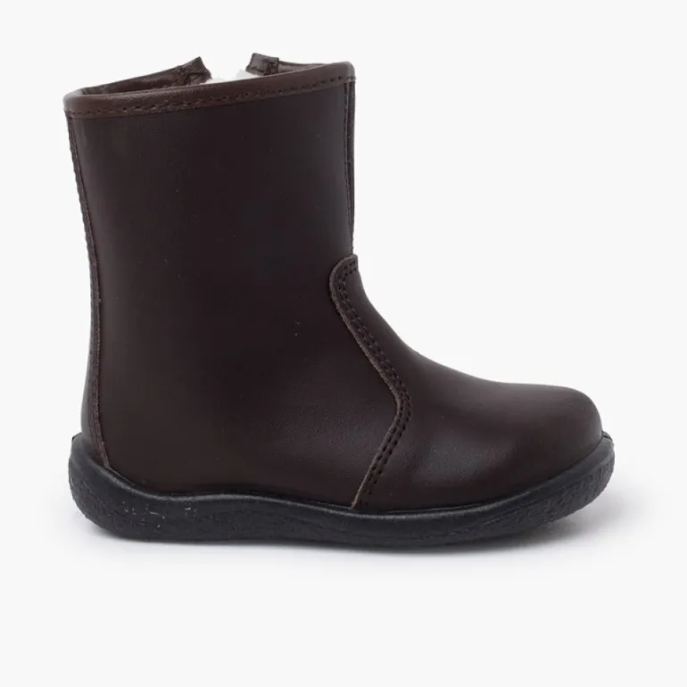 Menina Pisamonas Botas Lisas Pele Lavavel Criancas