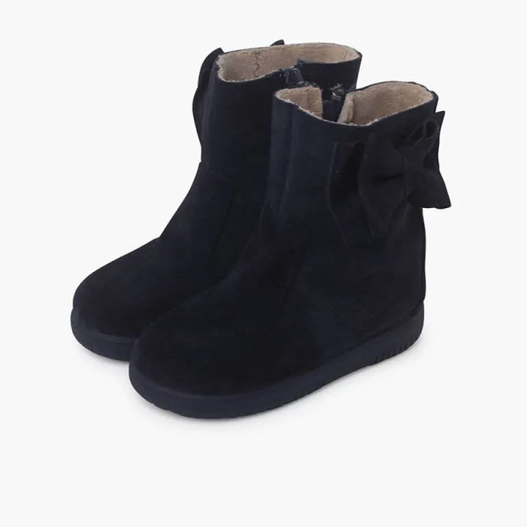 Menina Pisamonas Botas Menina Camurca Laco Lateral Grande