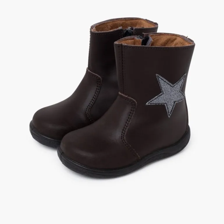Menina Pisamonas Botas Menina Estrela Pele Lavavel